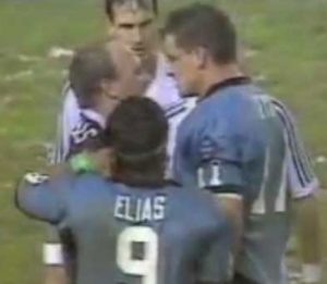 Wally Lewis and firebrand Mark Geyer face off in the 1991 Origin series.