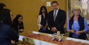 MP Greg Warren at the recent Science and Engineering Challenge at Thomas Reddall High School.
