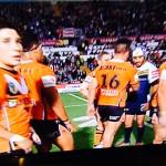 Rock bottom: Tigers players after the match.
Pictures courtesy Fox Sports 1