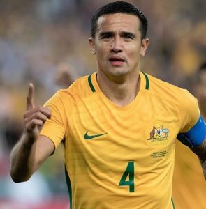 Socceroo legend Tim Cahill, who is taking part in a fourth World Cup.