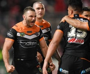 A fired up Robbie Farah during the 20-16 victory over St George last Sunday.