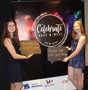 Youth Solutions YAG members Lauren Payne and Samantha McAuley at the campaign launch last week. 
